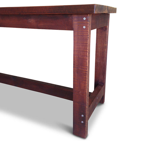 "Once Upon A Queenslander" Industrial Recycled High Bench Table Dark Walnut Finish (SUPERSIZED) "Once Upon A Queenslander" Industrial Recycled High Bench Table Dark Walnut Finish (SUPERSIZED)