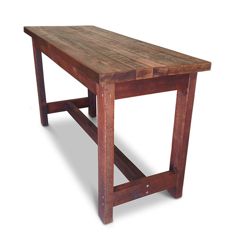 "Once Upon A Queenslander" Industrial Recycled High Bench Table Dark Walnut Finish (SUPERSIZED) "Once Upon A Queenslander" Industrial Recycled High Bench Table Dark Walnut Finish (SUPERSIZED)