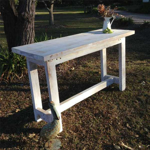 "Once Upon A Queenslander" Eco Recycled High Bench Table in White "Once Upon A Queenslander" Eco Recycled High Bench Table in White
