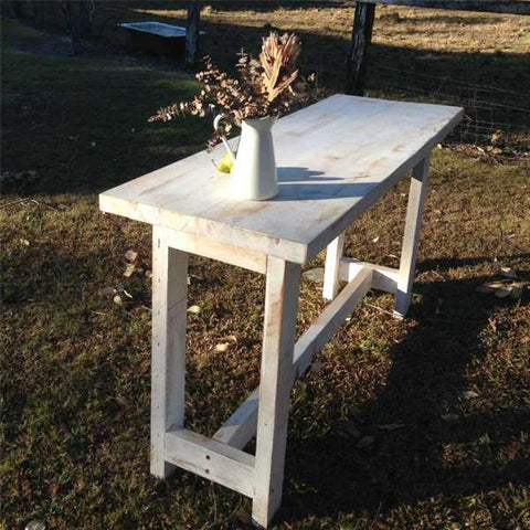 "Once Upon A Queenslander" Eco Recycled High Bench Table in White
