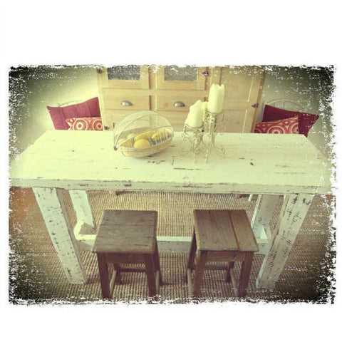 "Once Upon A Queenslander" Eco Recycled High Bench Table in Natural "Once Upon A Queenslander" Eco Recycled High Bench Table in Natural