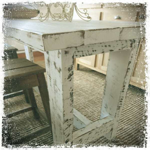 Eco Recycled High Bench Table - Example Of The White Finish Eco Recycled High Bench Table - Example Of The White Finish