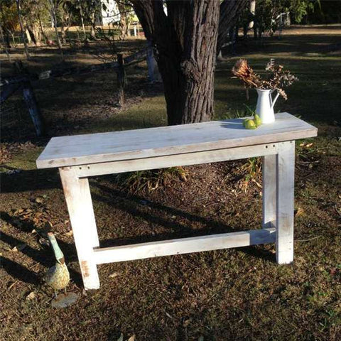 "Once Upon A Queenslander" Eco Recycled High Bench Table in White "Once Upon A Queenslander" Eco Recycled High Bench Table in White