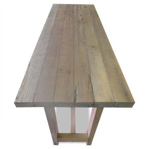 "Once Upon A Queenslander" Eco Recycled High Bench Table in Natural with Wheels (SUPERSIZED) "Once Upon A Queenslander" Eco Recycled High Bench Table in Natural with Wheels (SUPERSIZED)