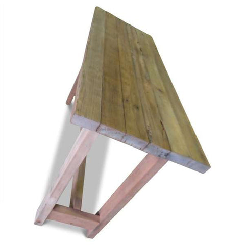 "Once Upon A Queenslander" Eco Recycled High Bench Table in Natural with Wheels (SUPERSIZED) "Once Upon A Queenslander" Eco Recycled High Bench Table in Natural with Wheels (SUPERSIZED)