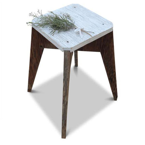 "Once Upon A Queenslander" Eco Recycled Stool in White "Once Upon A Queenslander" Eco Recycled Stool in White