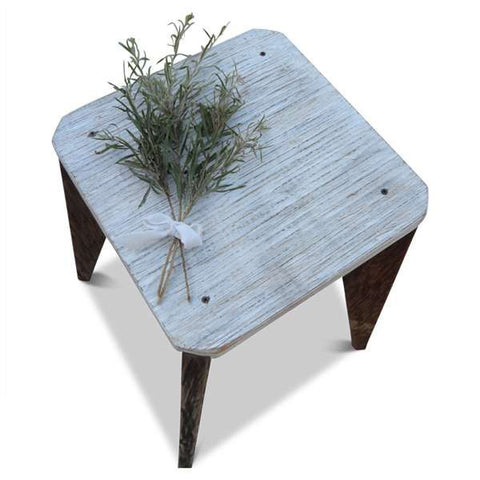"Once Upon A Queenslander" Eco Recycled Stool in White "Once Upon A Queenslander" Eco Recycled Stool in White