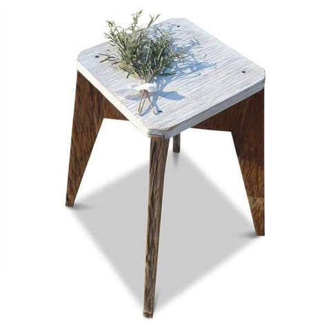 "Once Upon A Queenslander" Eco Recycled Stool in White "Once Upon A Queenslander" Eco Recycled Stool in White