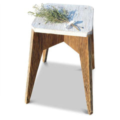 "Once Upon A Queenslander" Eco Recycled Stool in White