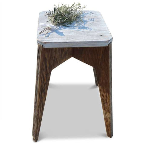 "Once Upon A Queenslander" Eco Recycled Stool in White "Once Upon A Queenslander" Eco Recycled Stool in White