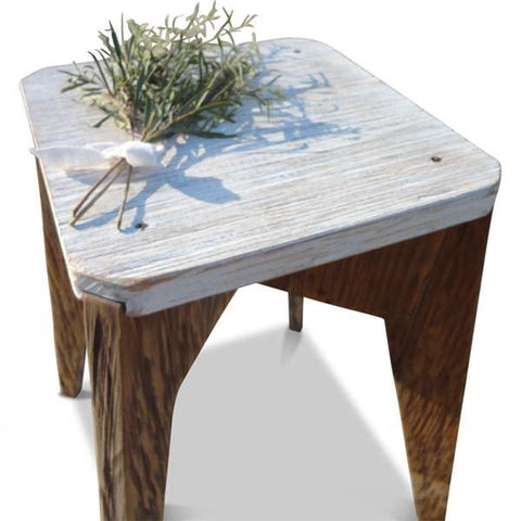 "Once Upon A Queenslander" Eco Recycled Stool in White "Once Upon A Queenslander" Eco Recycled Stool in White