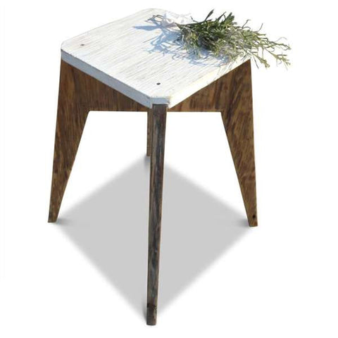 "Once Upon A Queenslander" Eco Recycled Stool in White "Once Upon A Queenslander" Eco Recycled Stool in White