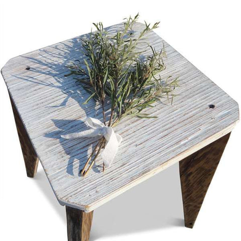 "Once Upon A Queenslander" Eco Recycled Stool in White "Once Upon A Queenslander" Eco Recycled Stool in White