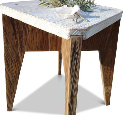 "Once Upon A Queenslander" Eco Recycled Stool in White "Once Upon A Queenslander" Eco Recycled Stool in White