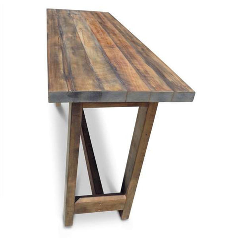 "Once Upon A Queenslander" Eco Recycled High Bench Table in Dark Walnut "Once Upon A Queenslander" Eco Recycled High Bench Table in Dark Walnut