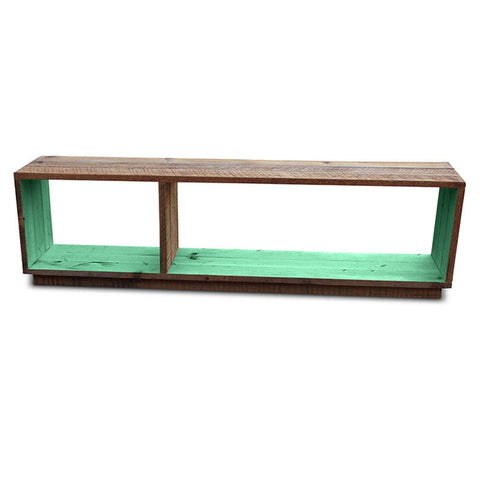 "Once Upon A Queenslander" Eco Recycled Modular Bookcase / Bench / TV Stand in Teal Green "Once Upon A Queenslander" Eco Recycled Modular Bookcase / Bench / TV Stand in Teal Green