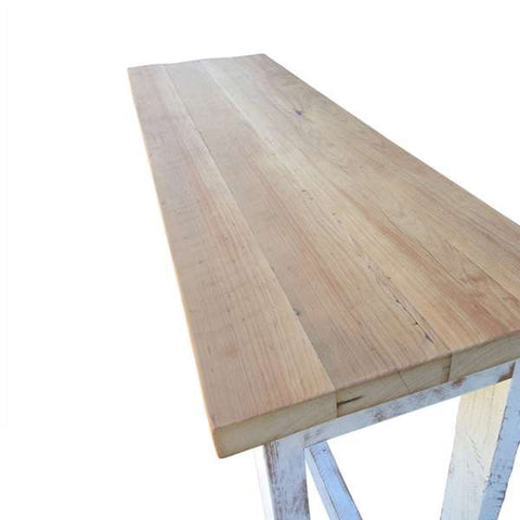 "Once Upon A Queenslander" Eco Recycled "Petite" High Bench Table in Natural & White "Once Upon A Queenslander" Eco Recycled "Petite" High Bench Table in Natural & White