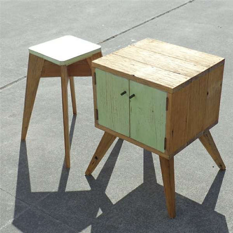 "Once Upon A Queenslander" Eco Recycled Stool in Mint "Once Upon A Queenslander" Eco Recycled Stool in Mint