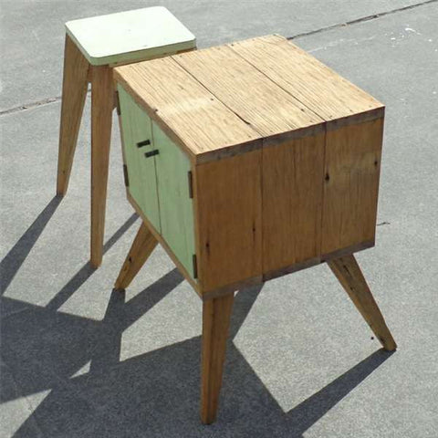 "Once Upon A Queenslander" Eco Recycled Stool in Mint "Once Upon A Queenslander" Eco Recycled Stool in Mint