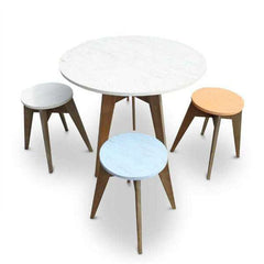 "Once Upon A Queenslander" Eco Recycled Cafe Style Round Dining Table