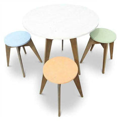"Once Upon A Queenslander" Eco Recycled Cafe Style Round Dining Table