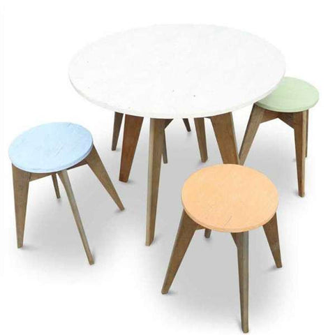 "Once Upon A Queenslander" Eco Recycled Cafe Style Round Dining Table "Once Upon A Queenslander" Eco Recycled Cafe Style Round Dining Table