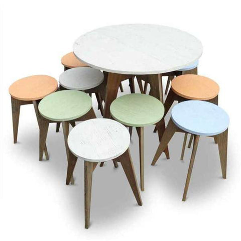 "Once Upon A Queenslander" Eco Recycled Cafe Style Round Dining Table "Once Upon A Queenslander" Eco Recycled Cafe Style Round Dining Table