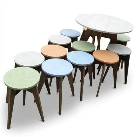 "Once Upon A Queenslander" Eco Recycled Cafe Style Round Dining Table "Once Upon A Queenslander" Eco Recycled Cafe Style Round Dining Table