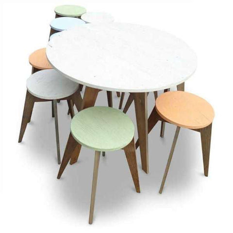 "Once Upon A Queenslander" Eco Recycled Cafe Style Round Dining Table "Once Upon A Queenslander" Eco Recycled Cafe Style Round Dining Table