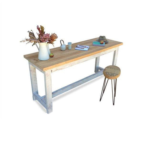"Once Upon A Queenslander" Eco Recycled High Bench Table in White & Natural (SUPERSIZED) "Once Upon A Queenslander" Eco Recycled High Bench Table in White & Natural (SUPERSIZED)
