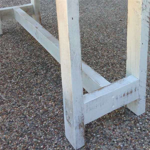 "Once Upon A Queenslander" Eco Recycled High Bench Table in White & Natural (SUPERSIZED) "Once Upon A Queenslander" Eco Recycled High Bench Table in White & Natural (SUPERSIZED)