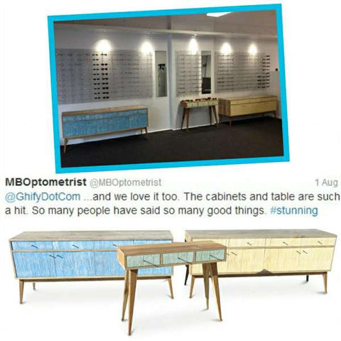 Once Upon A Queenslander Eco Recycled Console / Dressing Table in Mint Once Upon A Queenslander Eco Recycled Console / Dressing Table in Mint