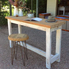 "Once Upon A Queenslander" Eco Recycled "Petite" High Bench Table in Natural & White