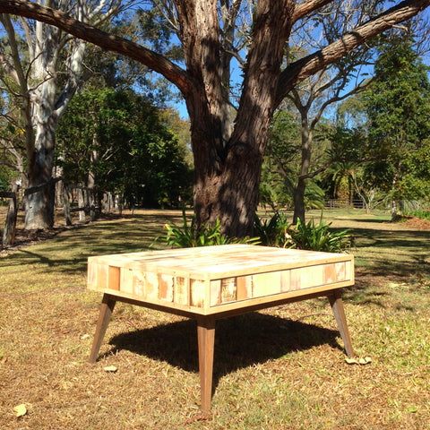 "Once Upon A Queenslander" Eco Recycled Retro Coffee Table With 4 Drawers "Once Upon A Queenslander" Eco Recycled Retro Coffee Table With 4 Drawers