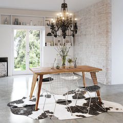 Modern rustic mid century recycled solid timber wood dining table in natural. Handmade and customisable to any dimension, finish or colour. Free standard delivery to major capital cities in Australia.