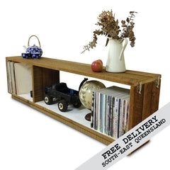 Retro Modern Mid Century Eco Recycled Modular Bookcase / Bench / TV Stand in White