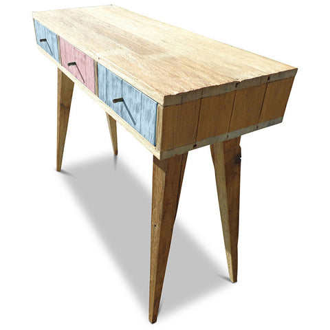"Once Upon A Queenslander" Eco Recycled Retro Hall Table / Console / Dressing Table / Desk in Powder Blue & Blush Pink