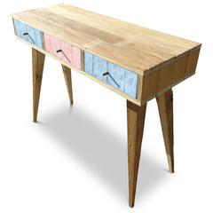 "Once Upon A Queenslander" Eco Recycled Retro Hall Table / Console / Dressing Table / Desk in Powder Blue & Blush Pink