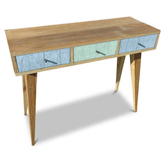"Once Upon A Queenslander" Eco Recycled Retro Hall Table / Console / Dressing Table / Desk in Powder Blue & Teal Green