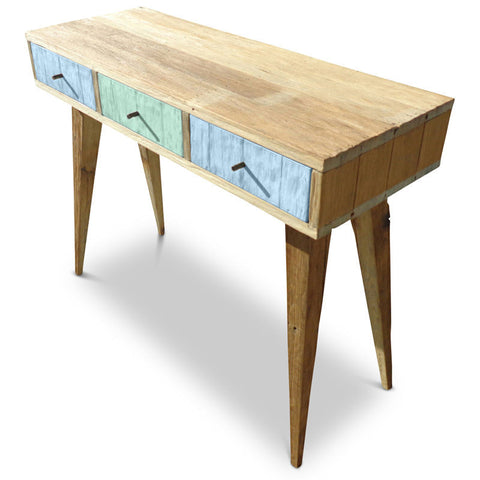 "Once Upon A Queenslander" Eco Recycled Retro Hall Table / Console / Dressing Table / Desk in Powder Blue & Teal Green "Once Upon A Queenslander" Eco Recycled Retro Hall Table / Console / Dressing Table / Desk in Powder Blue & Teal Green