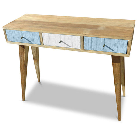 "Once Upon A Queenslander" Eco Recycled Retro Hall Table / Console / Dressing Table / Desk in Blue & White "Once Upon A Queenslander" Eco Recycled Retro Hall Table / Console / Dressing Table / Desk in Blue & White