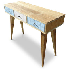 "Once Upon A Queenslander" Eco Recycled Retro Hall Table / Console / Dressing Table / Desk in Powder Blue & White