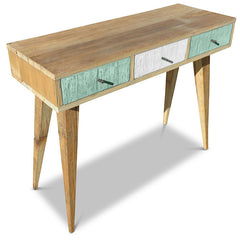 "Once Upon A Queenslander" Eco Recycled Retro Hall Table / Console / Dressing Table / Desk in Teal Green & White