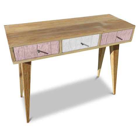 "Once Upon A Queenslander" Eco Recycled Retro Hall Table / Console / Dressing Table / Desk in Blush Pink & White "Once Upon A Queenslander" Eco Recycled Retro Hall Table / Console / Dressing Table / Desk in Blush Pink & White
