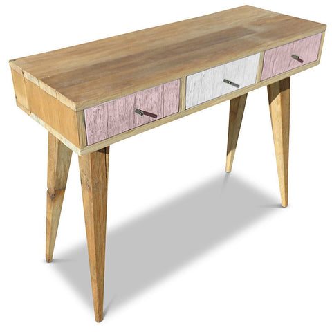"Once Upon A Queenslander" Eco Recycled Retro Hall Table / Console / Dressing Table / Desk in Blush Pink & White "Once Upon A Queenslander" Eco Recycled Retro Hall Table / Console / Dressing Table / Desk in Blush Pink & White