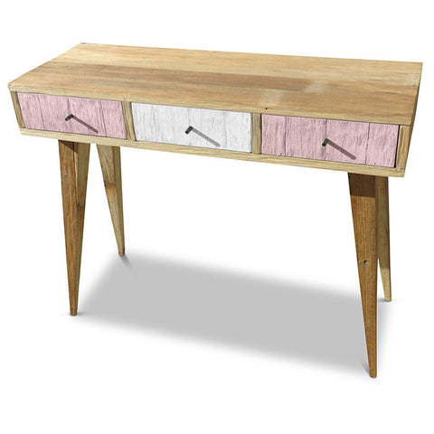 "Once Upon A Queenslander" Eco Recycled Retro Hall Table / Console / Dressing Table / Desk in Blush Pink & White "Once Upon A Queenslander" Eco Recycled Retro Hall Table / Console / Dressing Table / Desk in Blush Pink & White