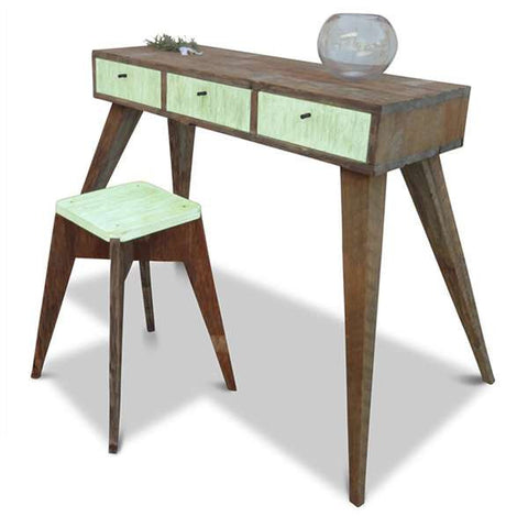 Once Upon A Queenslander Eco Recycled Console / Dressing Table in Mint Once Upon A Queenslander Eco Recycled Console / Dressing Table in Mint