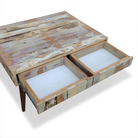 "Once Upon A Queenslander" Eco Recycled Retro Coffee Table With 4 Drawers "Once Upon A Queenslander" Eco Recycled Retro Coffee Table With 4 Drawers