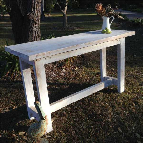 Outdoor Designer Furniture Eco Recycled High Bench Table in White
