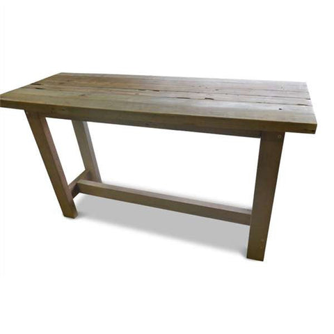 "Once Upon A Queenslander" Eco Recycled High Bench Table in Natural with Wheels (SUPERSIZED)